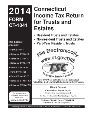 CT 1041 Booklet, Connecticut Income Tax Return for CT Gov  Form