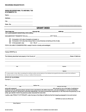 Grant deed california fillable form - Fill Out and Sign Printable PDF ...