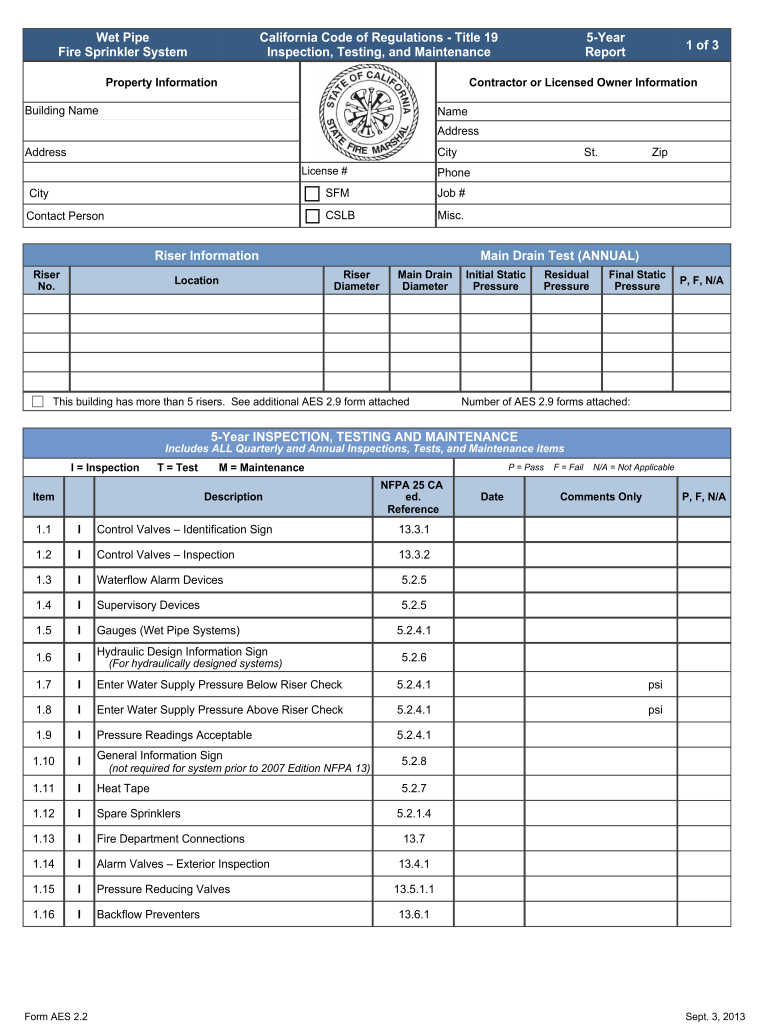 Inspection Title 19  Form