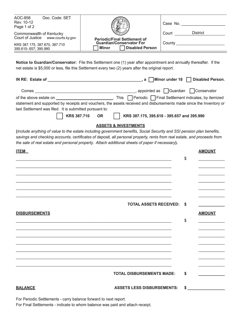  Aoc 856 Form 2012