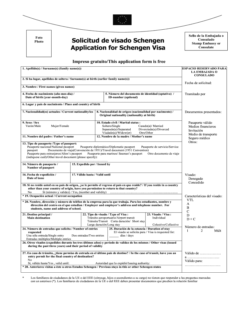 Schengen Visa  Form