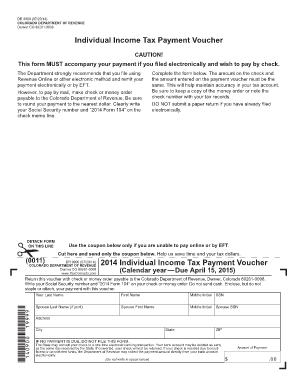 Individual Income Tax Payment Voucher Individual Income Colorado  Form