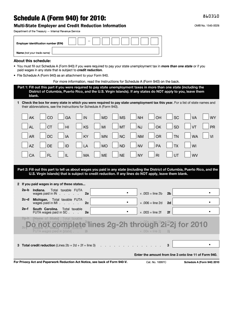  940 Schedule a Form 2010