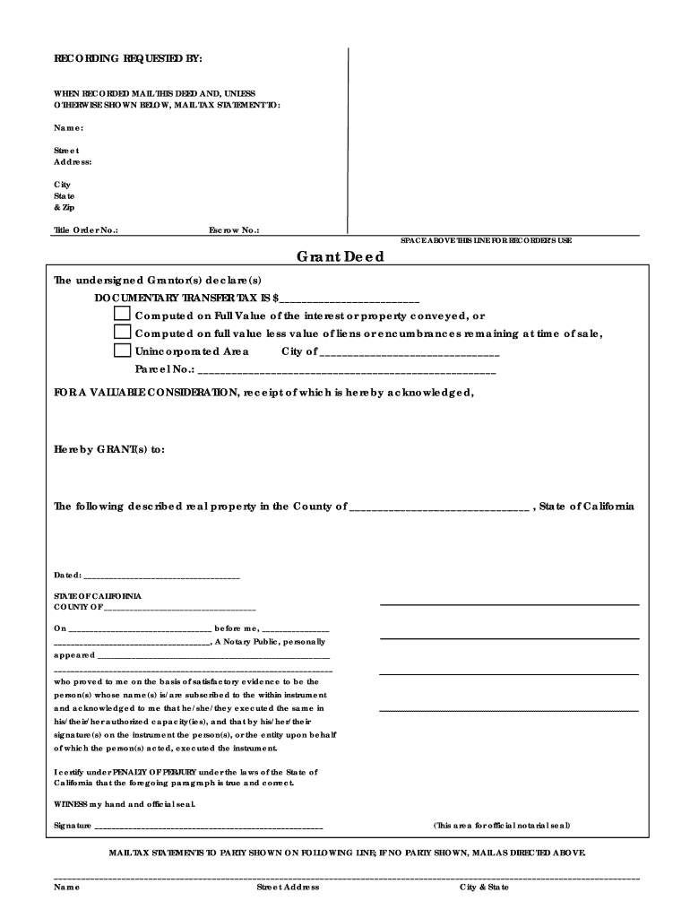 Grant Deed  Form