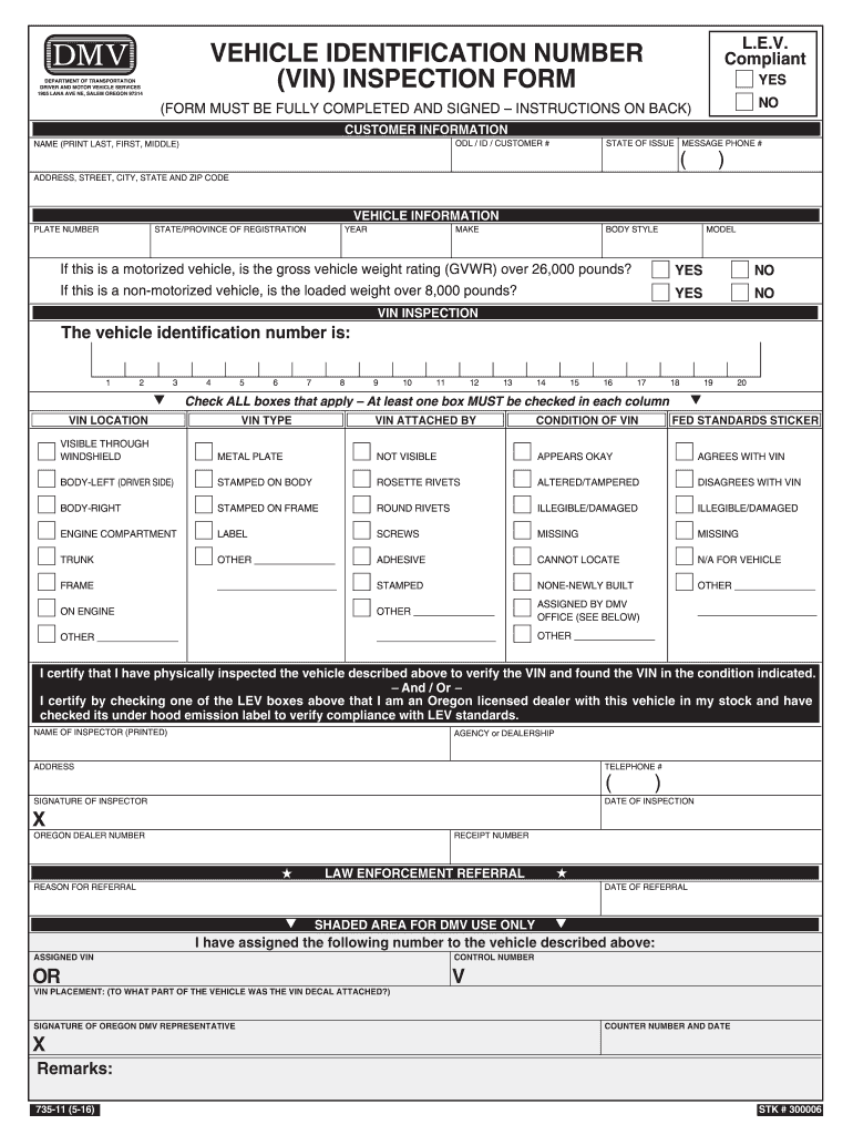  Vin Verification Form 2010