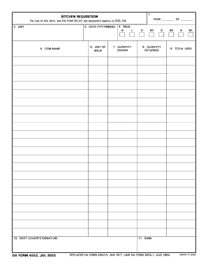 Da Form 4552