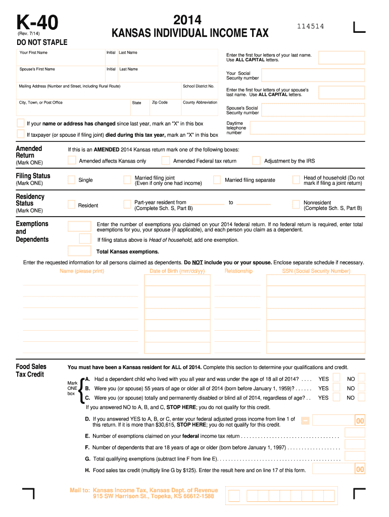  K 40 Form 2020