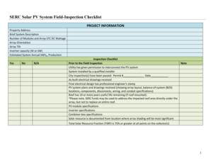 Solar Pv Site Visit Checklist PDF  Form