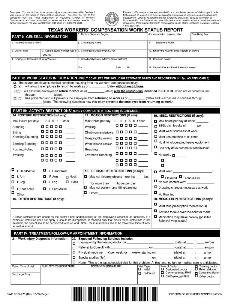  Dwc73 Form 2019