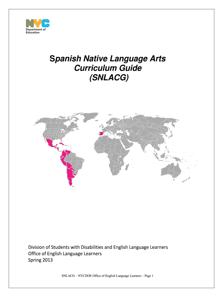 Spanish Language Arts Curriculum  Form