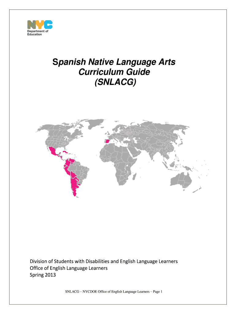 Spanish Language Arts Curriculum Form