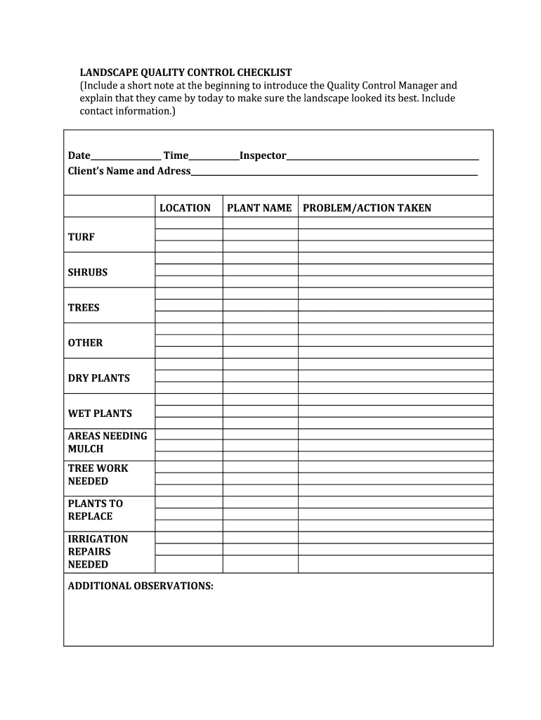 Quality Assurance Plans Template from www.signnow.com