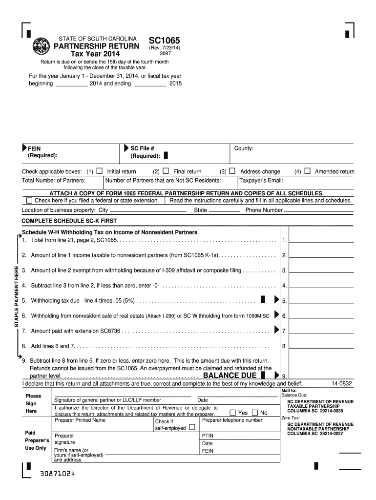  Sc1065 Form 2019