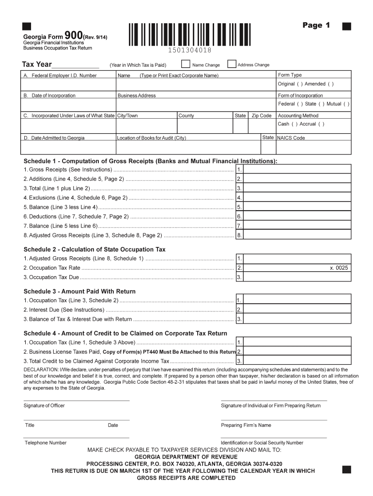  Ga 900  Form 2014