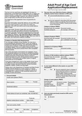 Proof of Age Card Replacement Qld Form