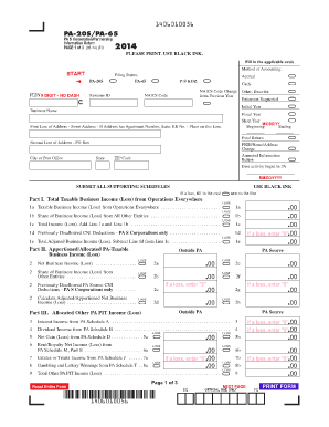 PA 20SPA 65 PA S CorporationPartnership Information Return