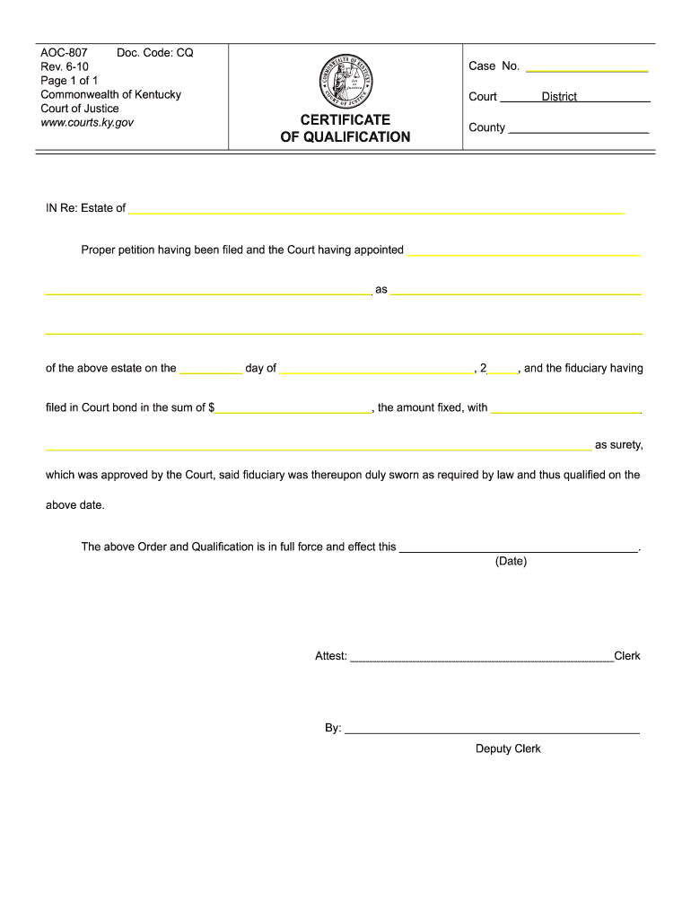 Get and Sign Aoc 807  Form
