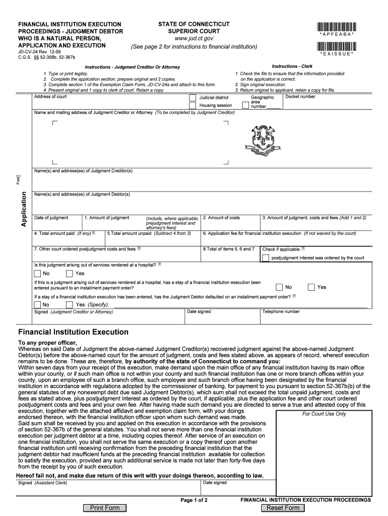  Financial Institution Execution Proceedings Judgment Debtor Who Jud Ct 2009