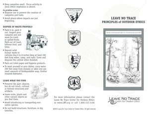 Leave No Trace Principles Tri Fold Brochure Nps  Form