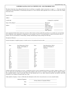 Uniform Exempt Form