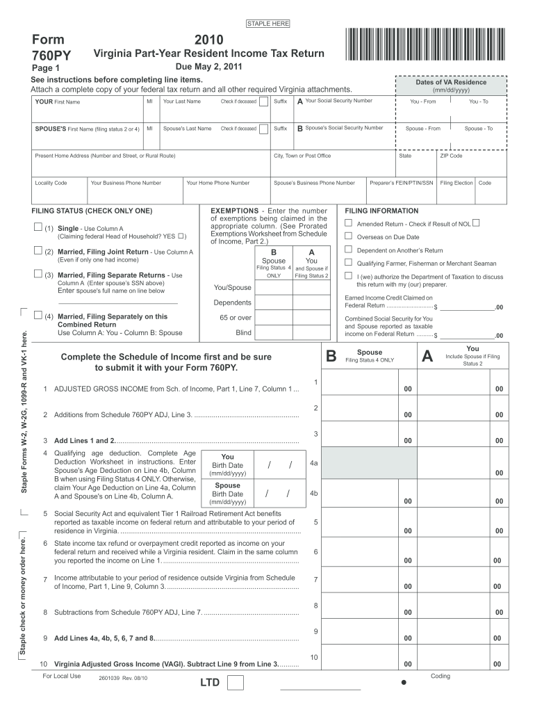  Va Form Tax 2019