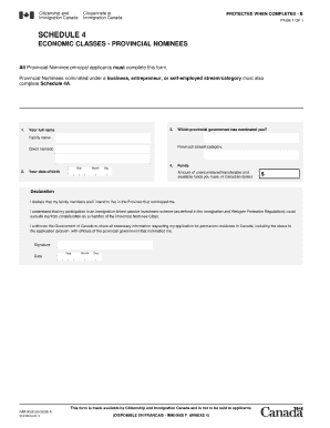 Schedule 4 Economic Classes  Form
