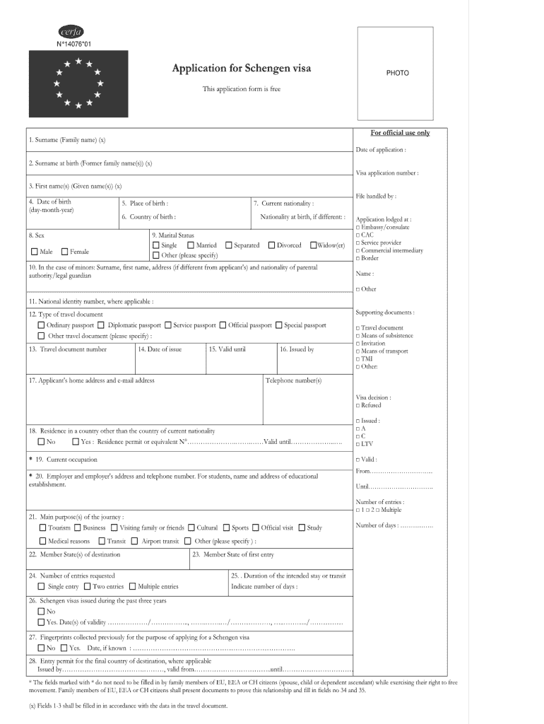 France Visa  Form