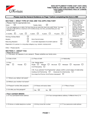 Vaf 1 Blank Form