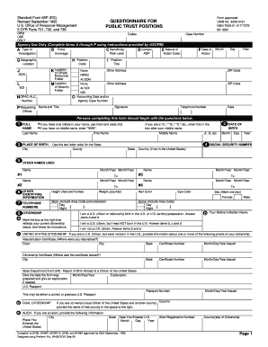 Public Trust Questionnaire  Form