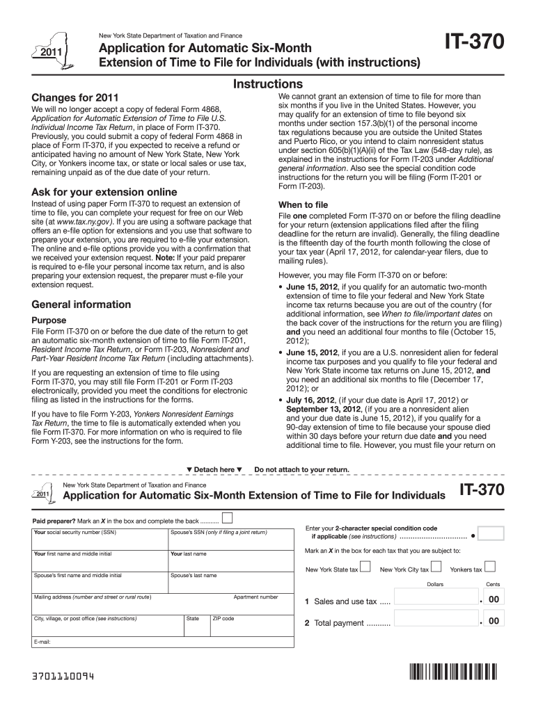  Form it 370Application for Automatic Six Month Extension of 2019