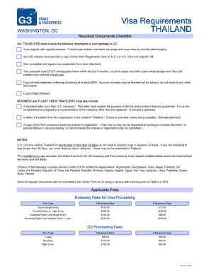 Online Visa for Thailand  Form