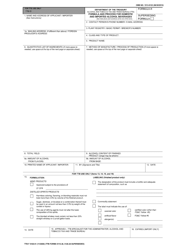  Ttb Form 510051 Help 2009