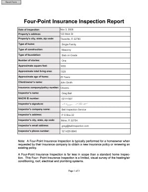 4 Point Inspection Checklist  Form