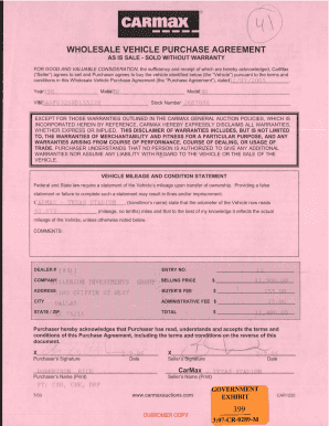 Dealer Wholesale Form