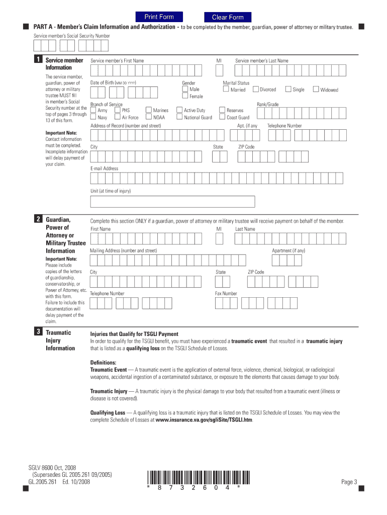  Tsgli Fillable Form 2008