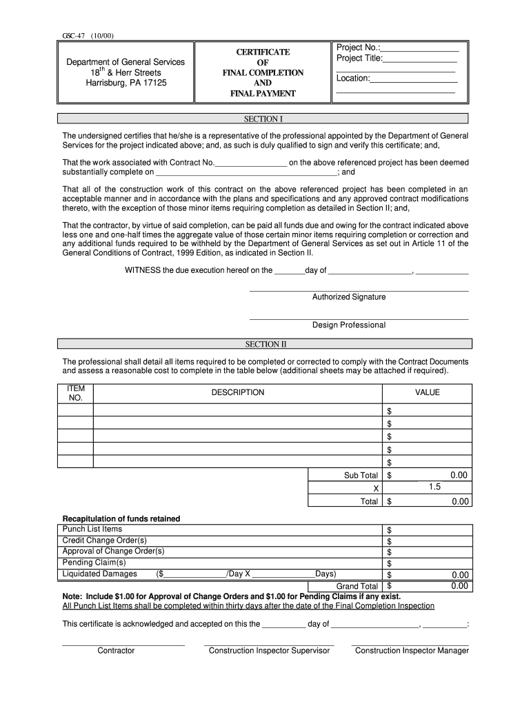 Gsc 47  Form