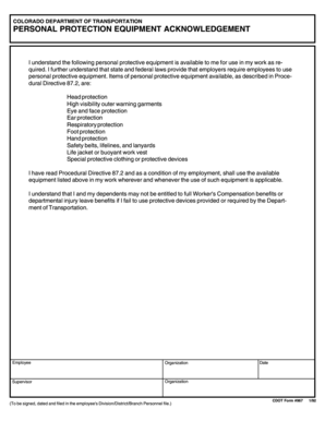 Ppe Acknowledgement Form