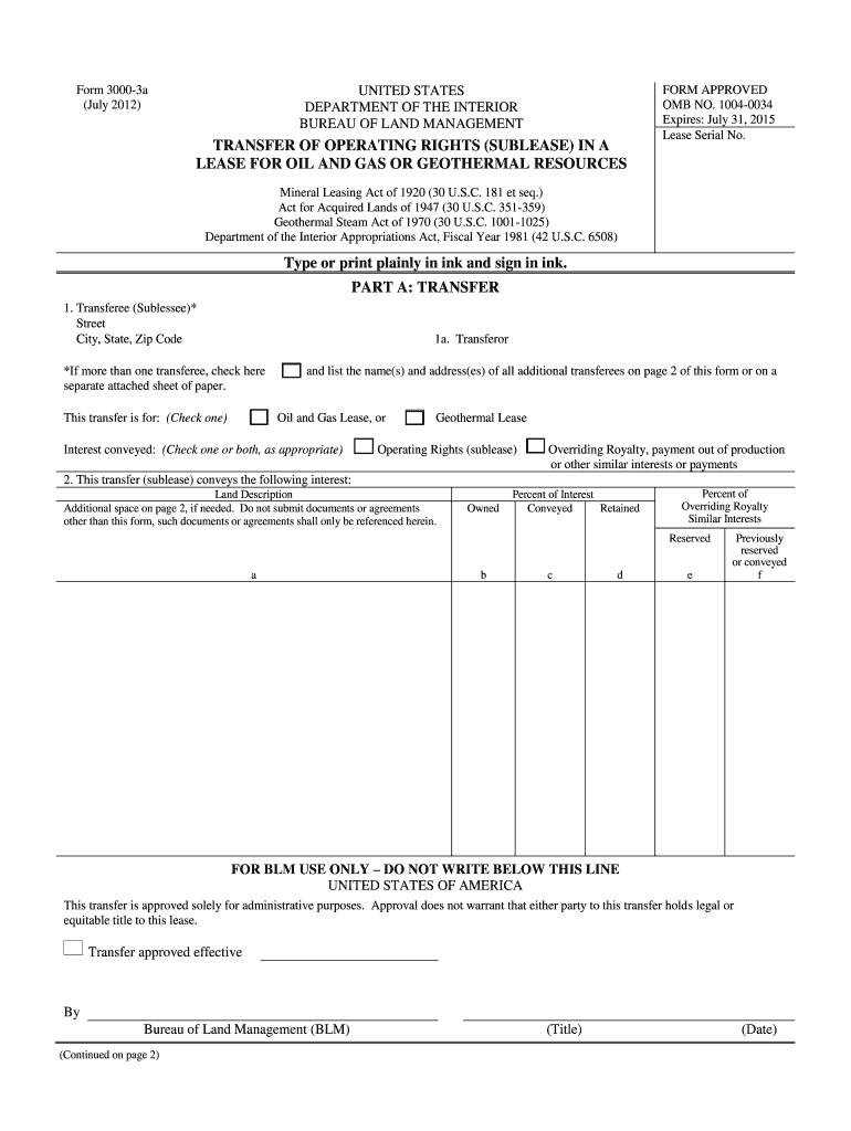  Blm Form 3000 3a 2018-2024