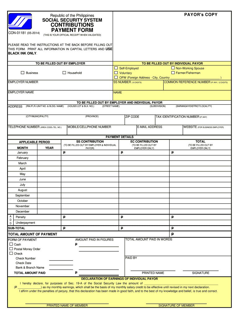  Sss Payment Form 2014-2023