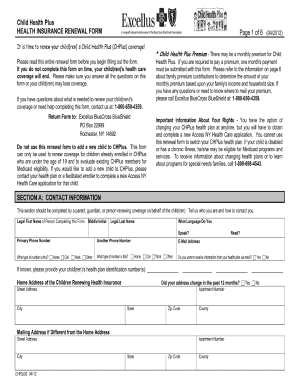 Nys Chp Renewal Form