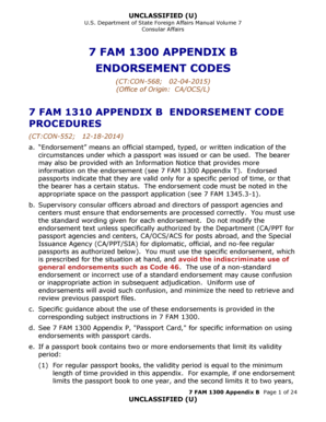 7 FAM 1300 APPENDIX B ENDORSEMENT CODES State  Form