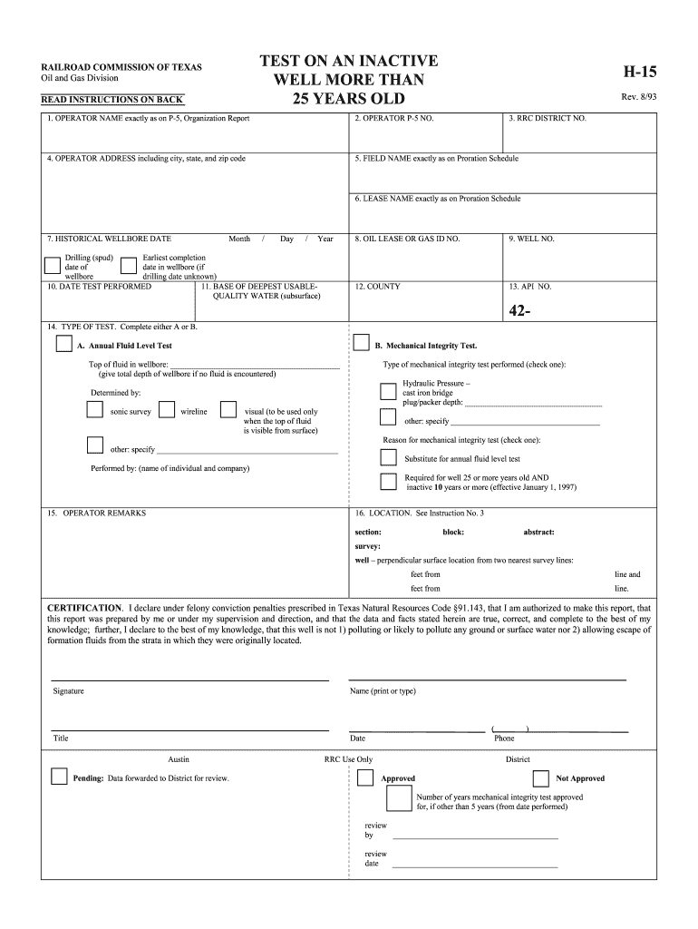 H 15 Rrc  Form