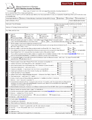 Form MO 1041 Fiduciary Income Tax Return Dor Mo