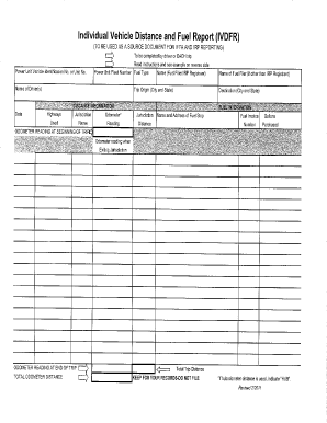 Individual Vehicle Mileage Record Ivdfr  Form