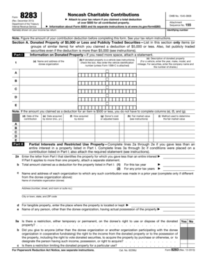 Form 8283 Rev December Noncash Charitable Contributions Irs