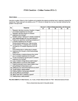 Ptsd Checklist  Form