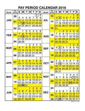 Pay Period Calendar  Form
