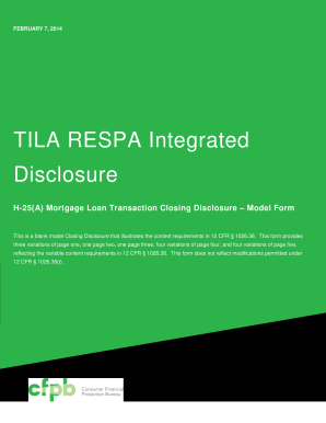  Blank Closing Disclosure Consumerfinance 2015