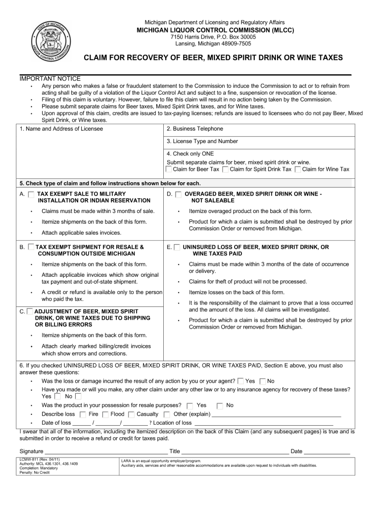  Lcmw 811  Form 2011