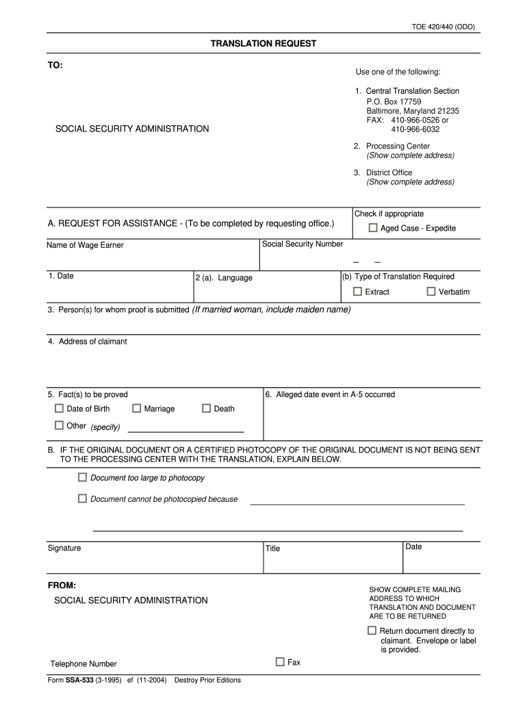 Form 533 Fill Out And Sign Printable PDF Template SignNow